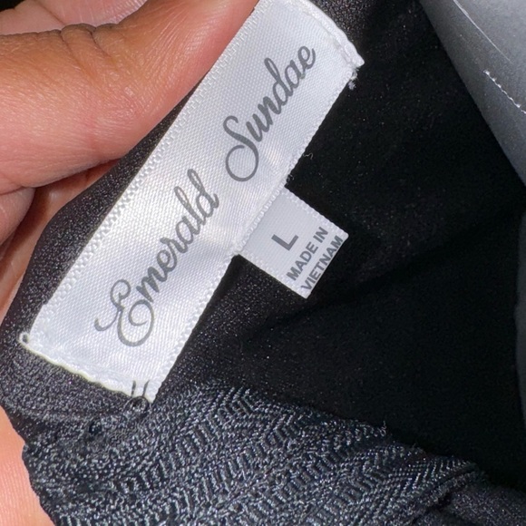 Emerald Sundae Black Mini Dress Size Large - Picture 3 of 6